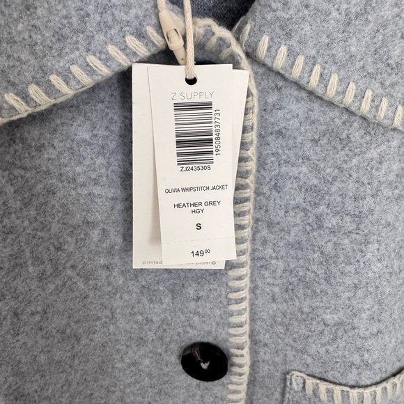 Z Supply•Size S•Olivia Whipstitch Jacket•Heather Grey•NWT - Picture 5 of 6